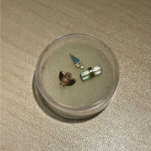 BVLA- blue-green tourmaline, rose cabochon, blue turquoise